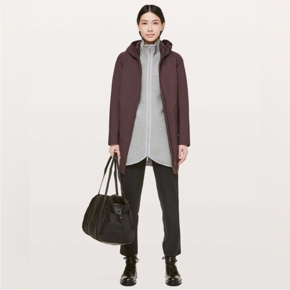 Lululemon On Repeat Jacket Full Zip Longline Grey Funnel Neck Size 8 $128 - Picture 3 of 11